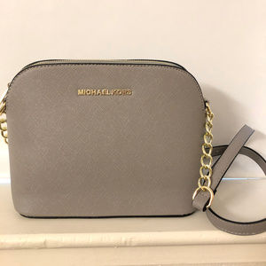SOLD Michael Kors Gray/Gold Shoulder Crossbody Bag